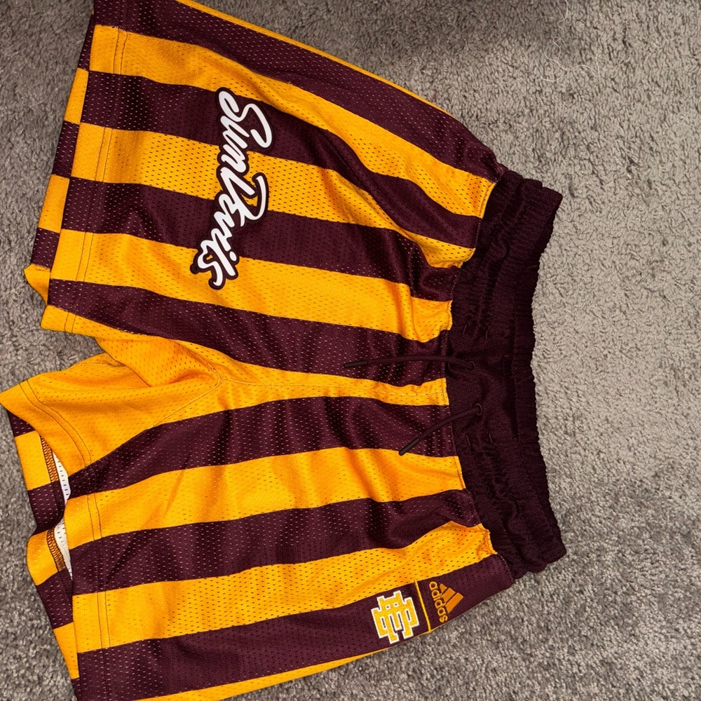 Adidas x Eric Emanuel Sun Devils Maroon and Gold Men's Shorts